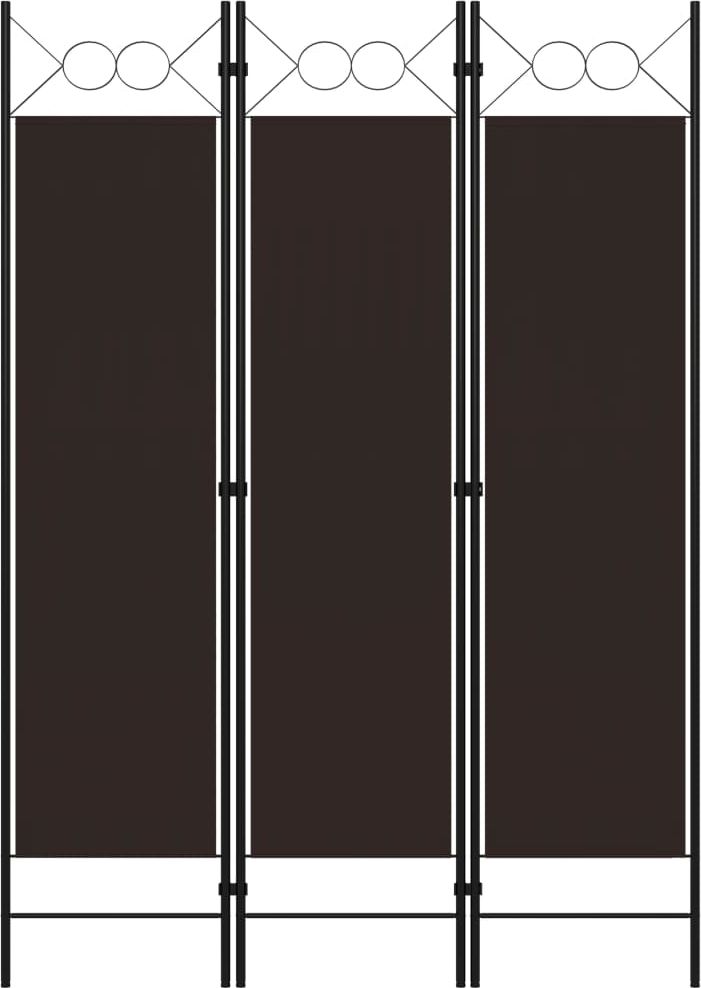 vidaXL Parawan 3-panelowy, brązowy, 120 x 180 cm