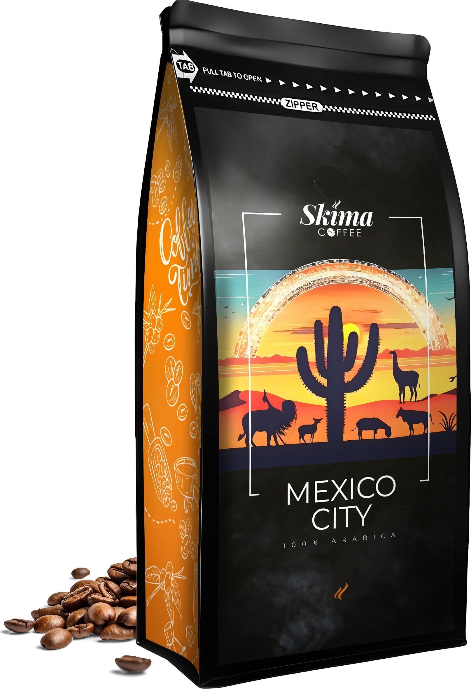 Kawa ziarnista SkimaCoffee Kawa ziarnista 1kg MEXICO CITY 100% ARABICA Świeżo Palona do ekspresu