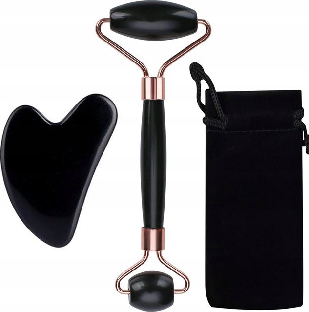 MASAŻER JADEITOWY WAŁEK I GUASHA CZARNY MJ-4