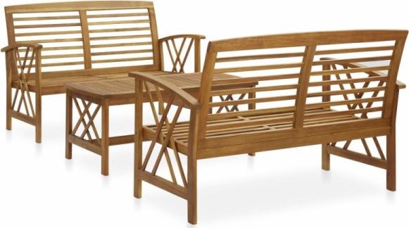 vidaXL VidaXL 3-cz. zestaw wypoczynkowy do ogrodu, lite drewno akacjowe