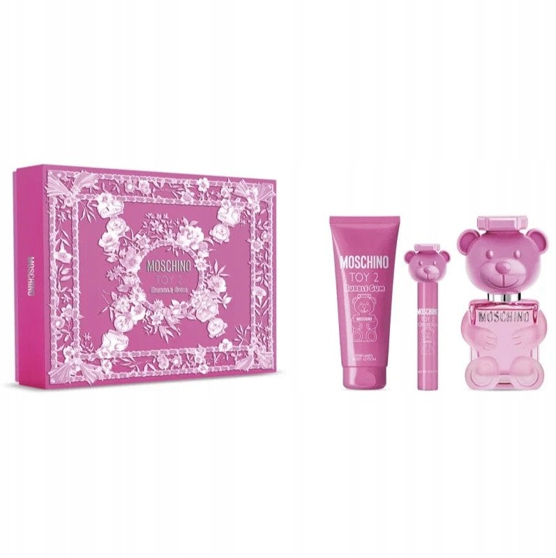 Moschino Toy 2 Bubble Gum rinkinys moterims (EDT, 100 ml + kūno losjonas,100 ml + EDT miniatiūra, 10 ml)