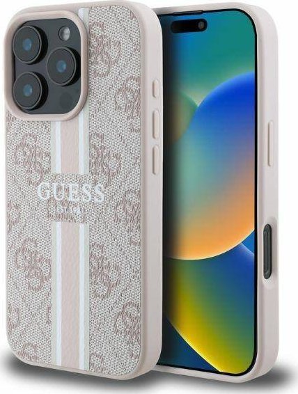 Guess Guess GUHMP16LP4RPSP iPhone 16 Pro różowy/pink MagSafe 4G Printed Stripes standard