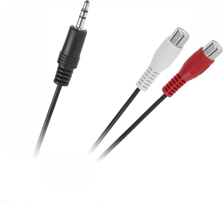 Adapter AV Jack 3.5mm - RCA (Cinch) x2 czarny (KPO3872)
