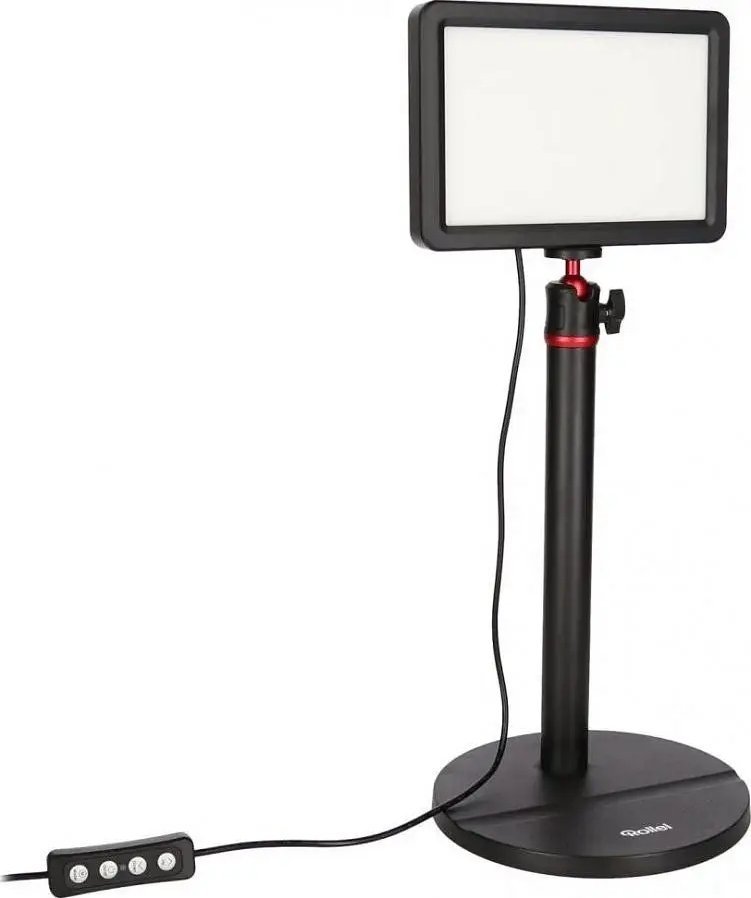 Rollei Lumis Key-Light, oświetlenie wideo LED wraz ze statywem stołowym z pilotem na kablu do oświetlenia strumieniowego wideo i konferencji 28555 cza