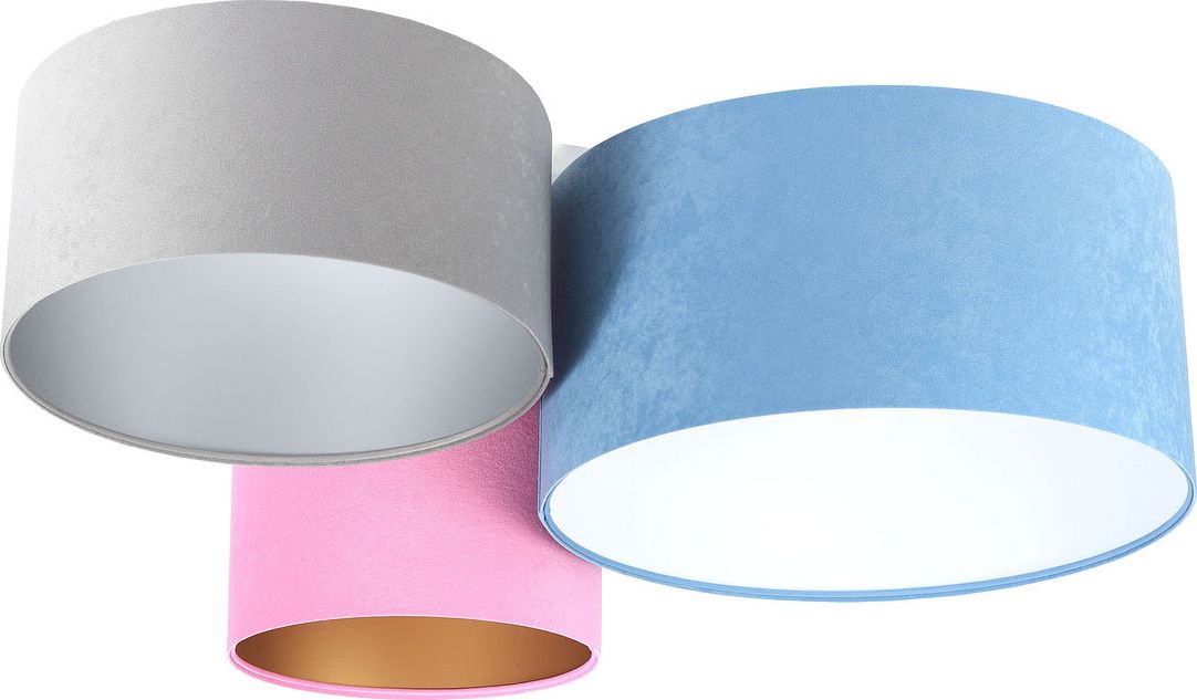 Lampa sufitowa Lumes Nowoczesny welurowy plafon z abażurami - EXX57-Monis
