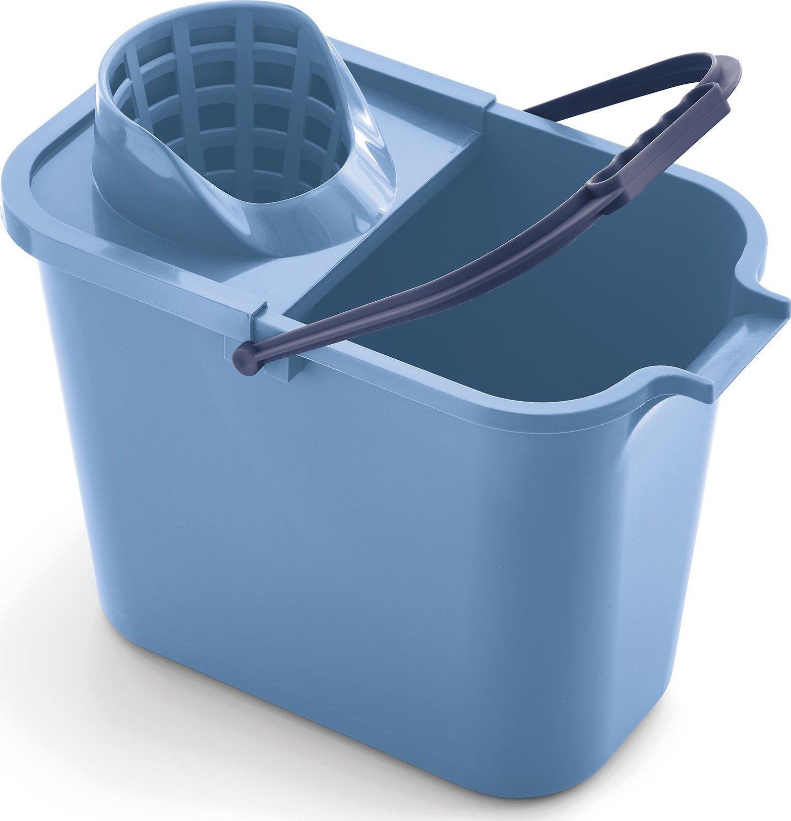 NPC Polska Mery Prostokątne wiadro 14 l z wyciskaczem niebieskie