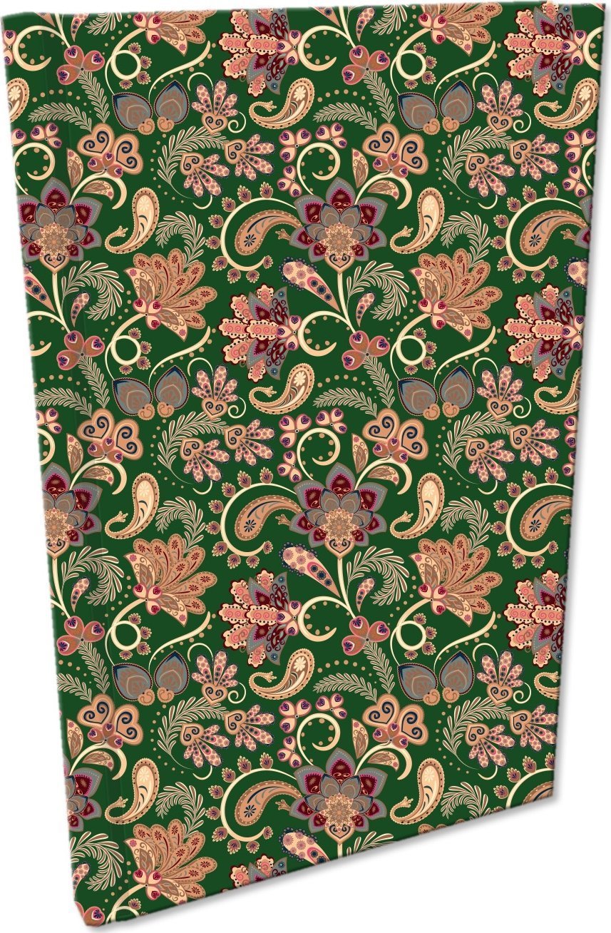 Bee-bee Notes A5 kratka Soft Touch Paisley Kwiaty green