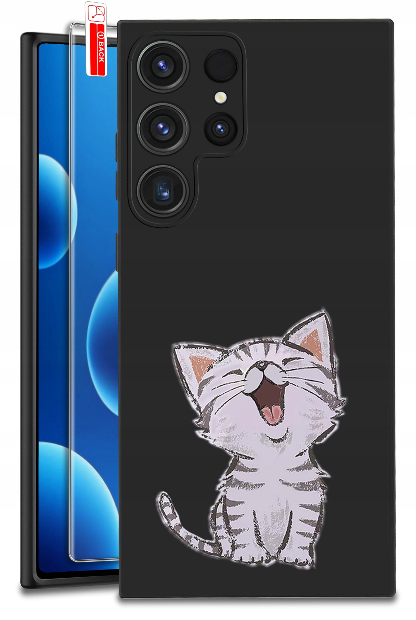 ETUI do Samsung Galaxy S25 Ultra WZORY | SILIKONOWE MATT CASE + SZKŁO 9H