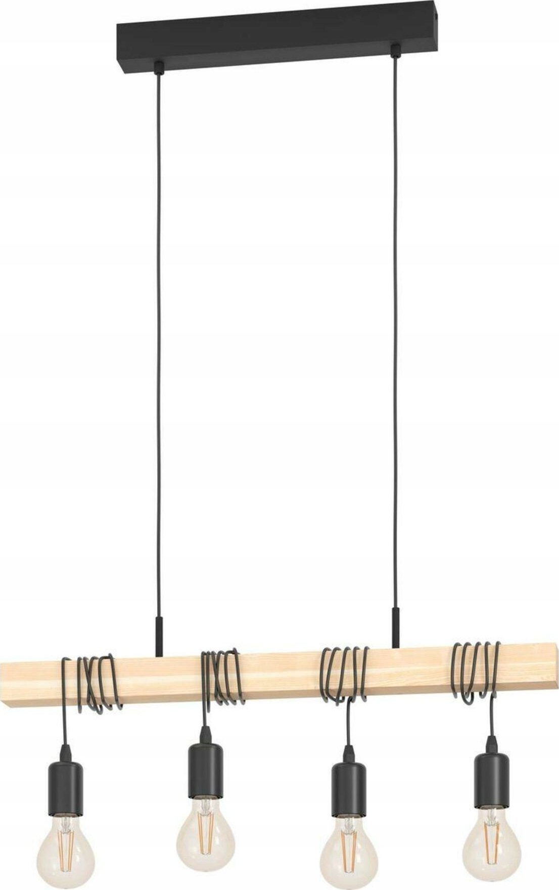 EGLO TOWNSHEND 1 LANGBORD 4L SORT/TRÆ FSC