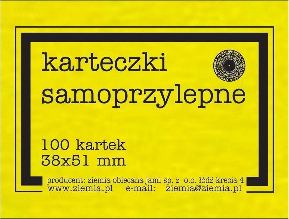 Ziemia Obiecana Karteczki samoprzylepne Fluo 38x51mm 100K żółte