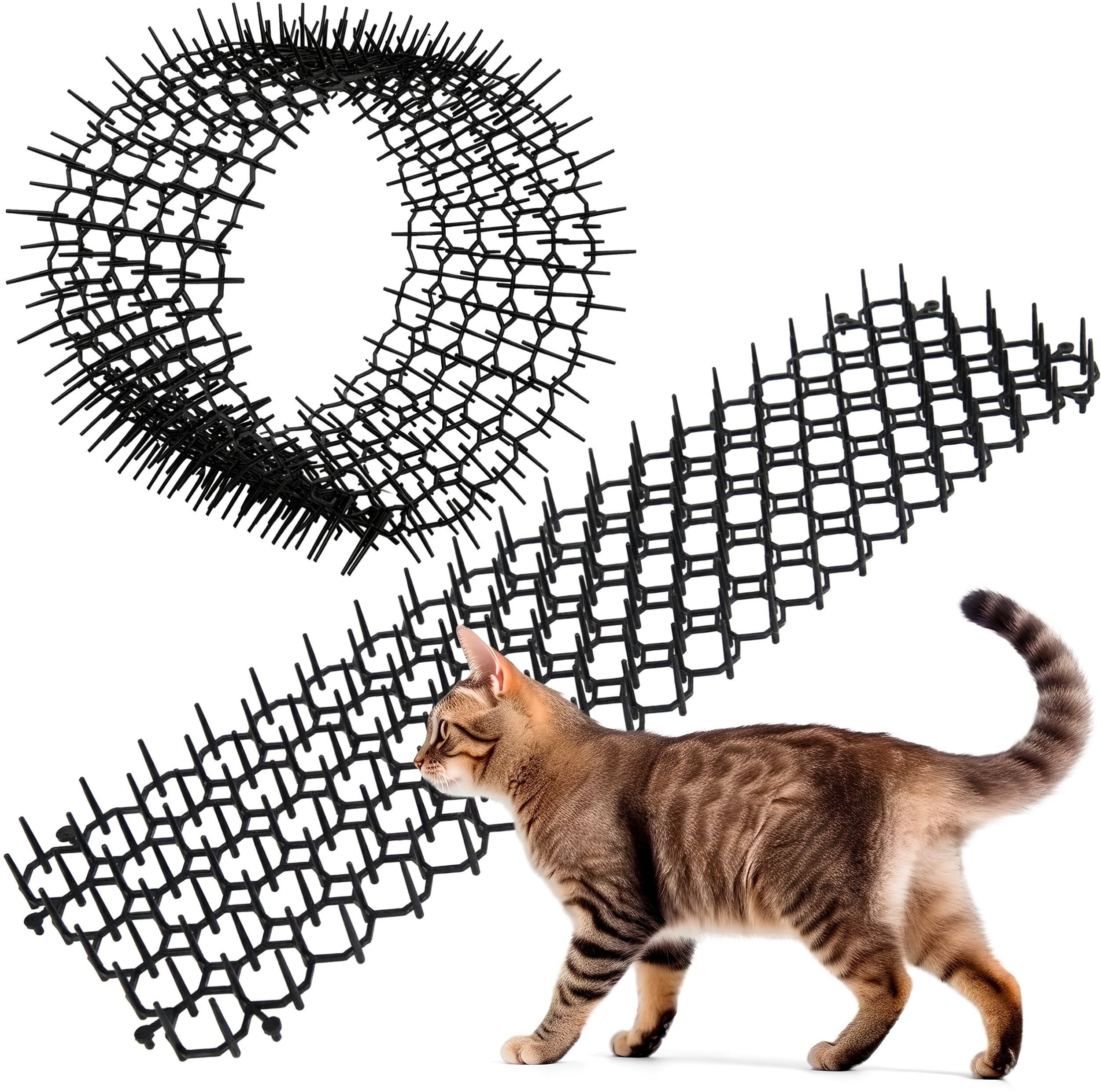 Mata z Kolcami Odstraszacz Kotów Psów Kun Lisów Ptaków Bariera przed Zwierzętami (49 x 14 cm)