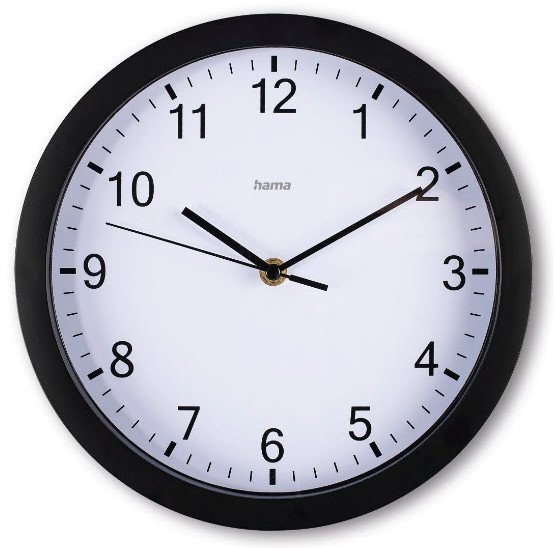 Zegar cienny Elba 25cm Czarny