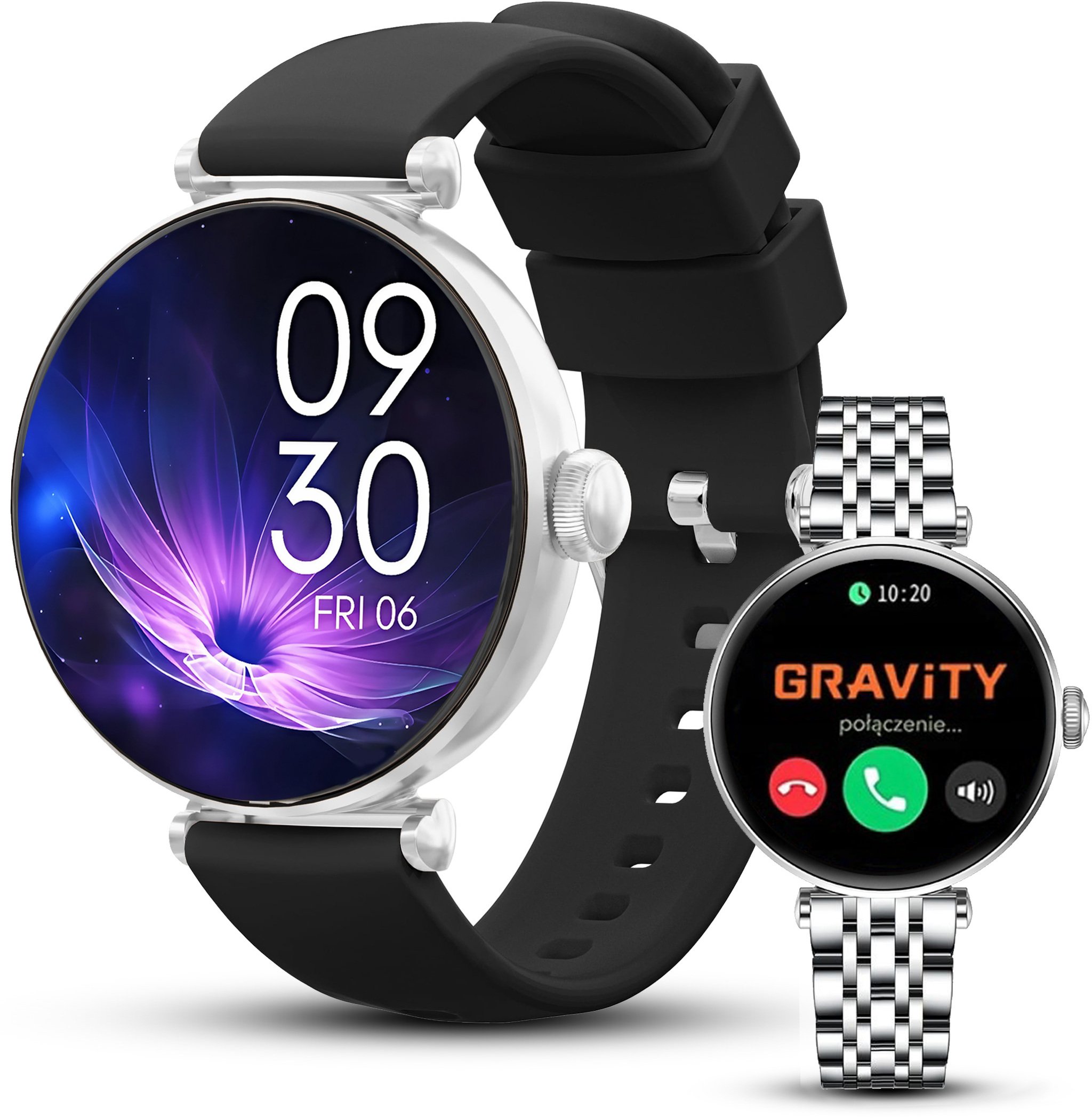 Smartwatch Gravity Zegarek damski SMARTWATCH GT26-9 SR/SR/BK