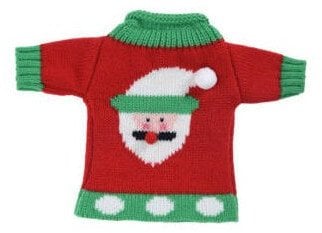 Dekoracja świąteczna Home Styling Collection Pokrowiec na butelkę wina XMAS, 26 cm