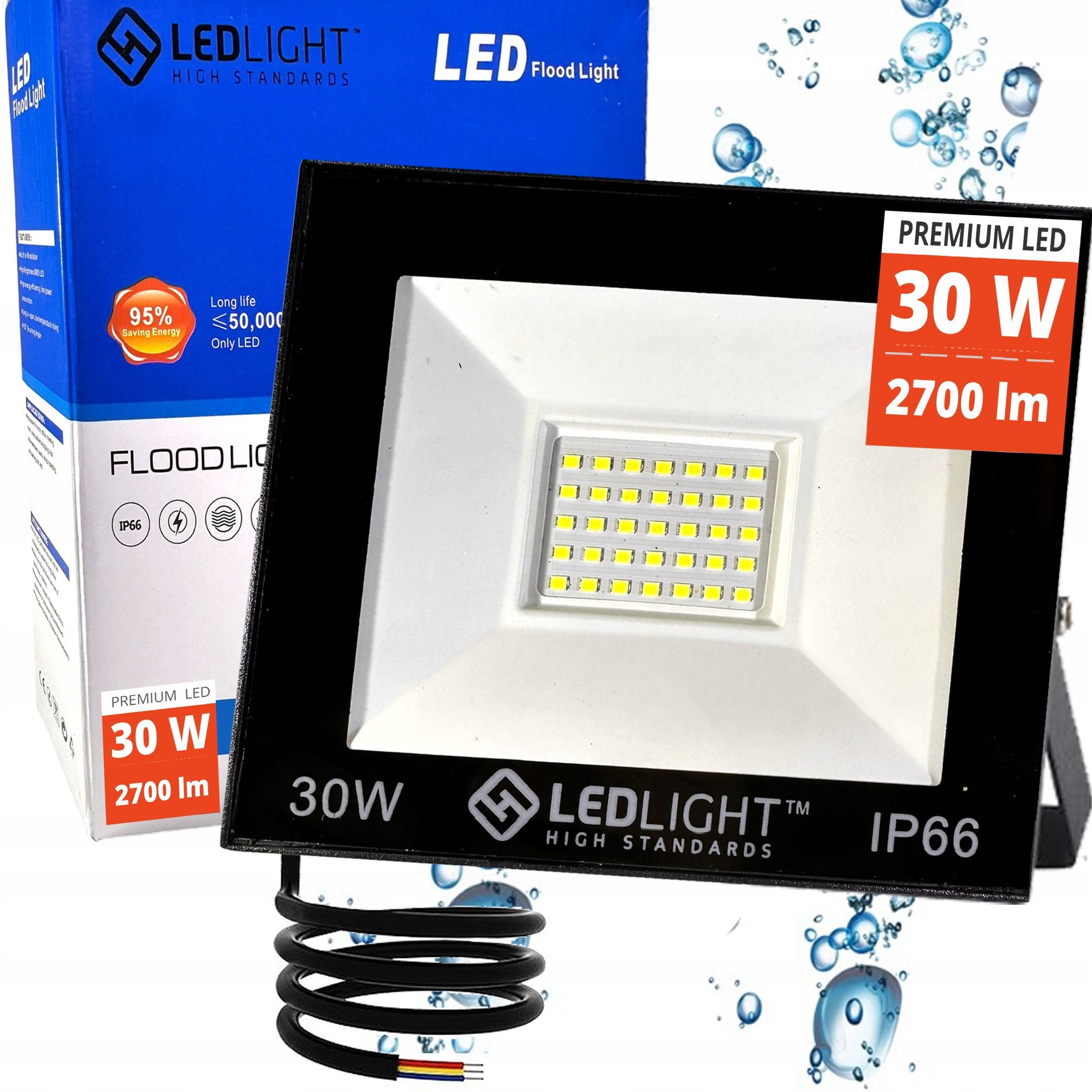 Halogen Reflektor LAMPA robocza NAŚWIETLACZ WODOODPORNY LED PREMIUM