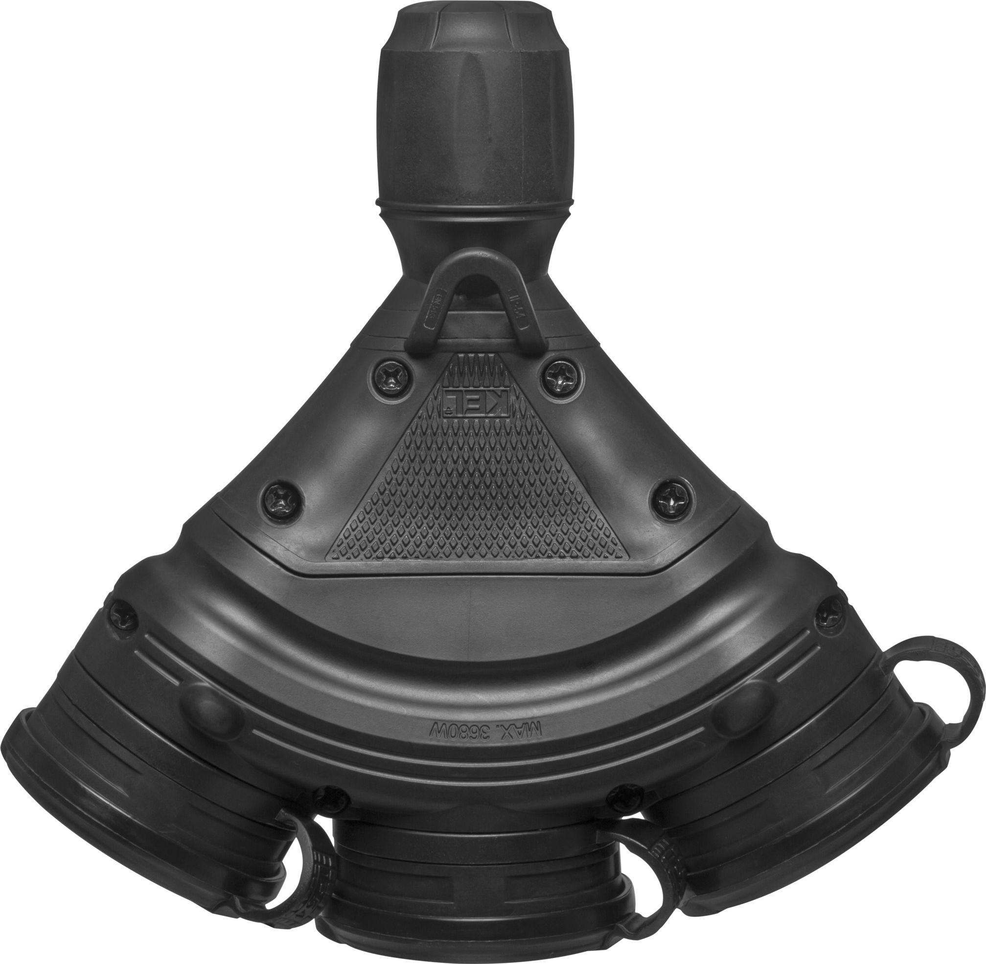 Plastrol Gniazdo trzykrotne z klapką hermetyczną; 3x2p+Z; IP54; EXTREM; rozberialne; czarny (W-01158)