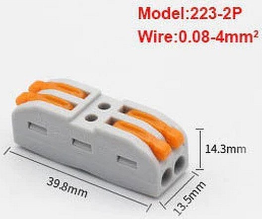 Złączka szybkozłączka przelotowa 2x2x0,08-4mm 32A/