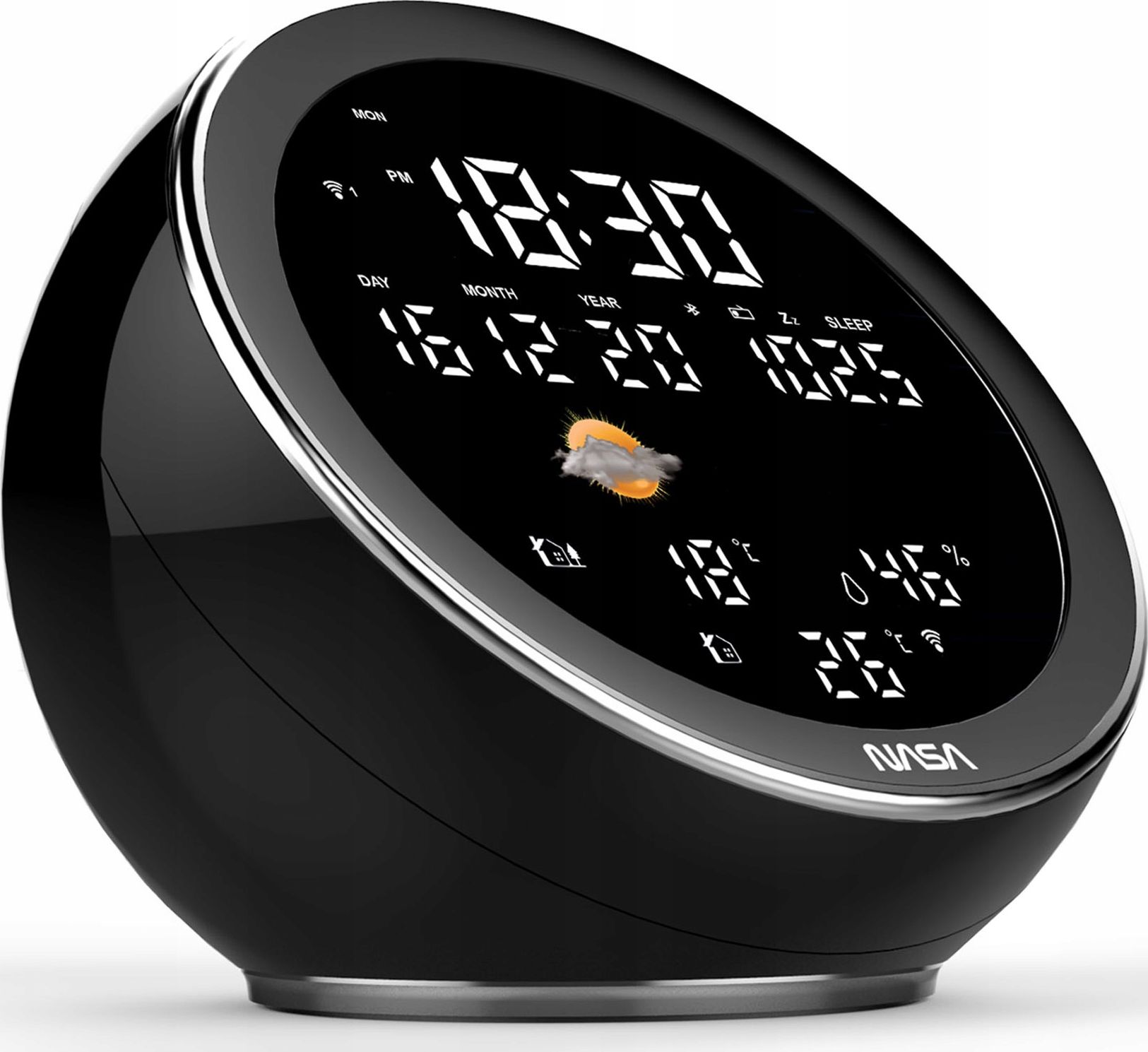 Stacja pogodowa NASA NASA Stacja Pogody Pogodowa Głośnik Radio / Czarny WSP1500