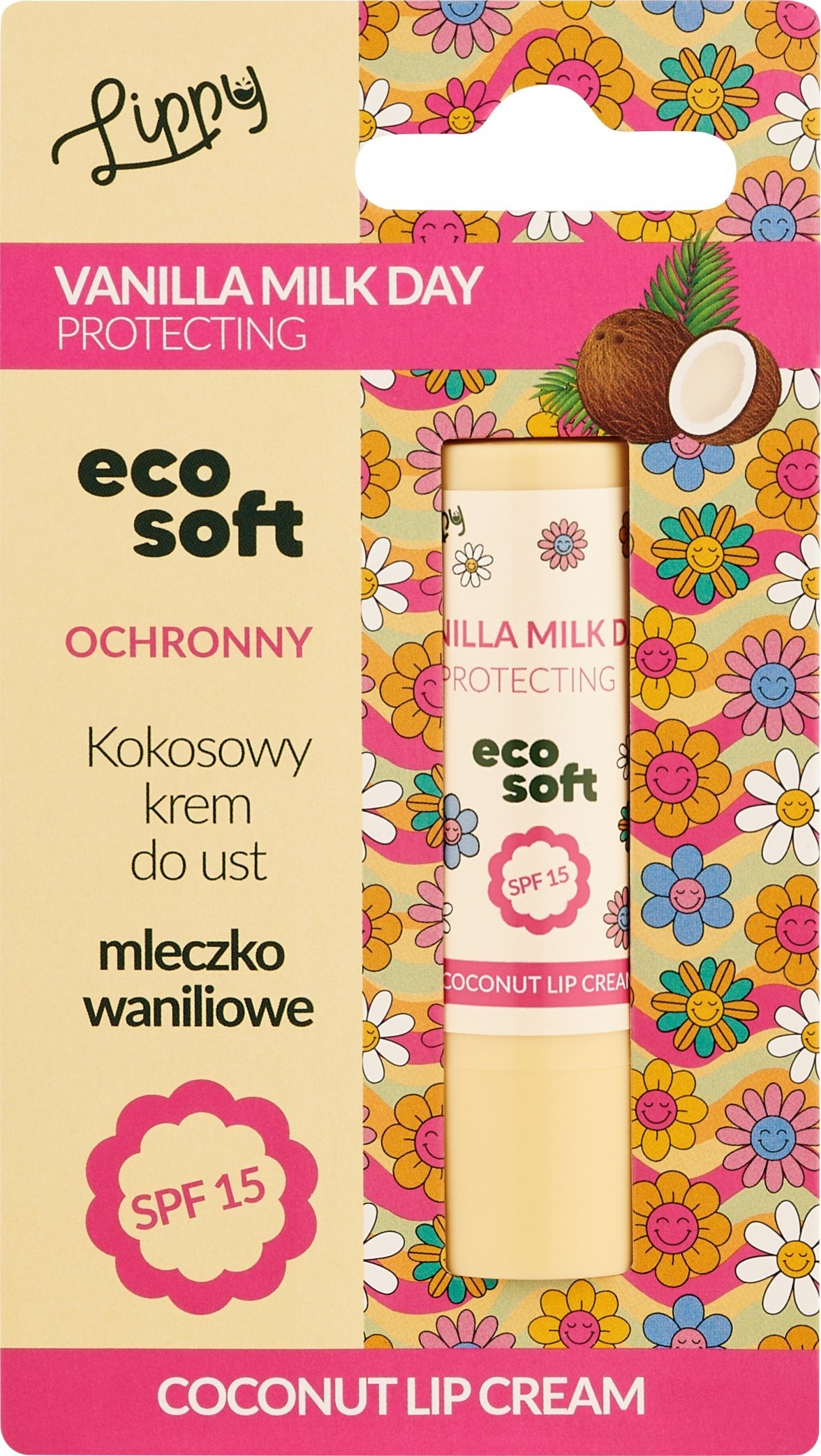 ECOSOFT_Lippy Day kokosowy krem do ust Vanilla Milk 4,8g
