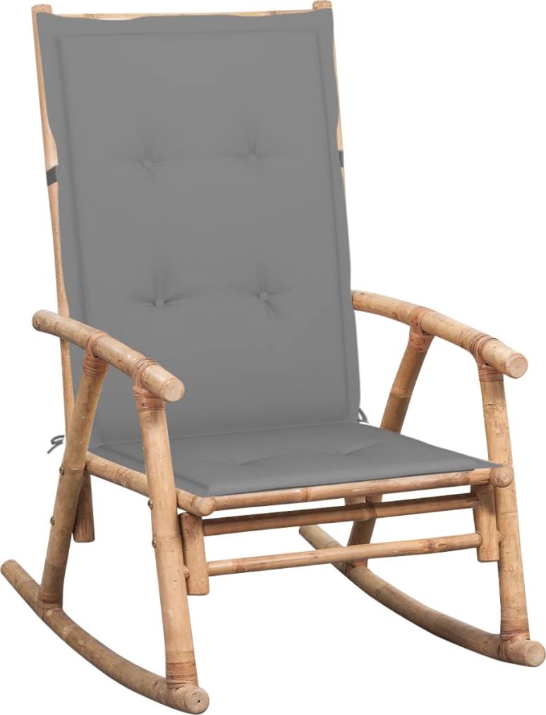 vidaXL Fotel bujany z poduszką, bambusowy