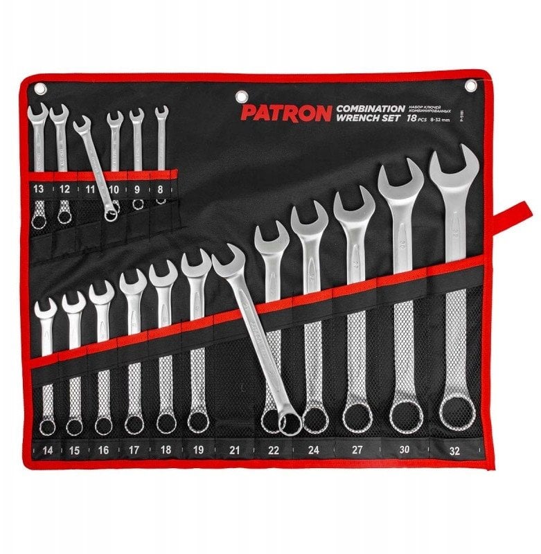 Zestaw kluczy plasko-oczkowych 18el. (8-32mm) na płótnie