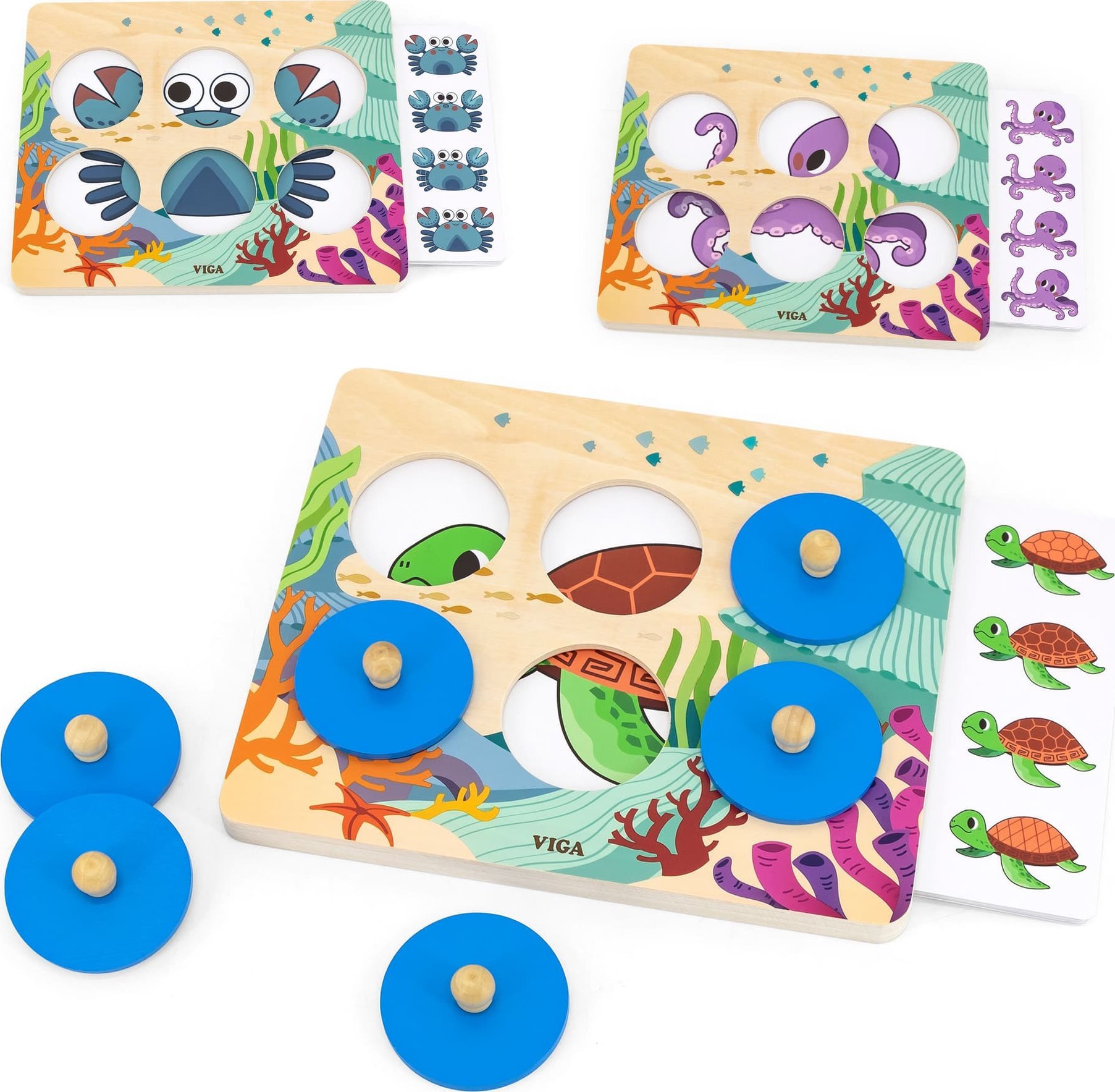 Viga Toys VIGA Gra Porównaj Znajdź Różnice Zwierzęta Morskie