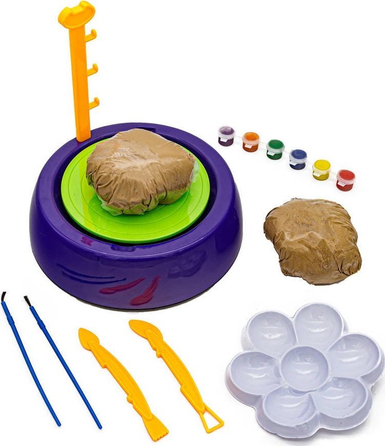 Koło Garncarskie - Mały Artysta - farbki, masa, koło, narzędzia