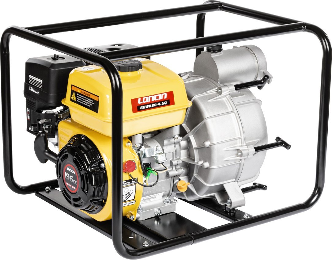 Loncin LONCIN LC80WB30-4.5Q MOTOPOMPA POMPA STRAŻACKA SPALINOWA SZLAMOWA DO WODY BRUDNEJ CZYSTEJ WYSOKOWYDAJNA 6.5KM 45000 l/h 45m3/h - EWIMAX OFICJAL