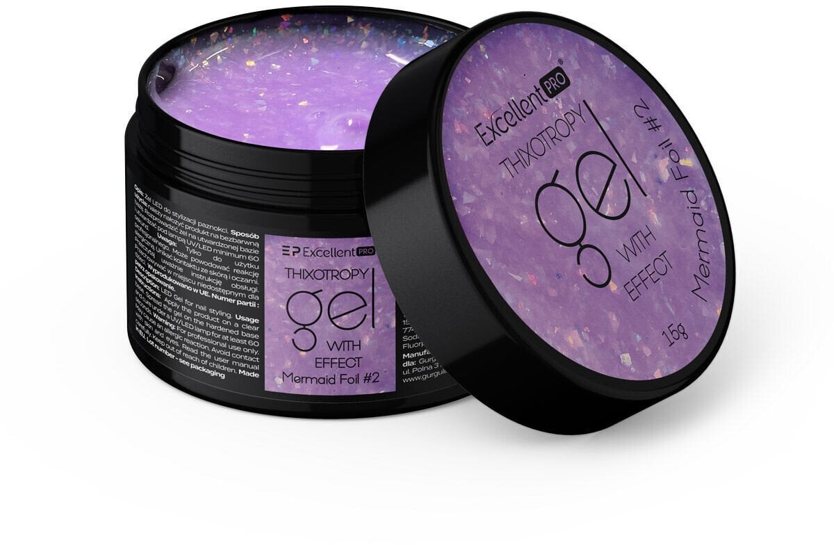 Excellent PRO Thixotropy Gel With Effect żel budujący Mermaid Foil 2 15g