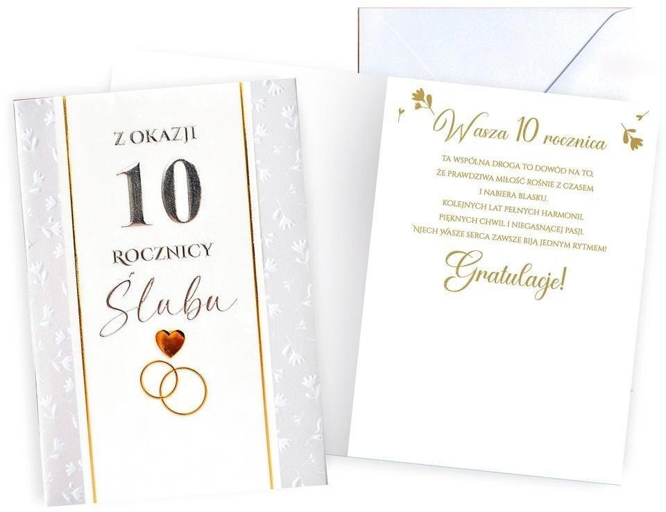 Karnet Rocznica ślubu 10