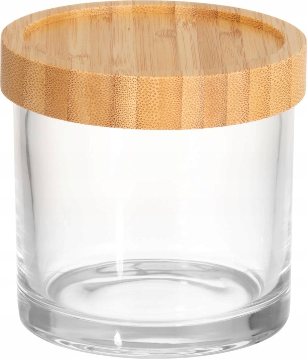 Słoik na waciki LINA, szkło i bambus