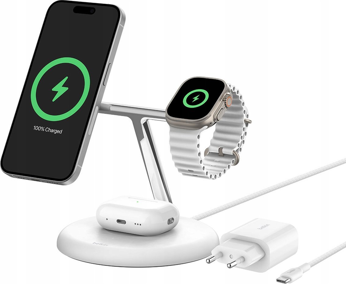 Ładowarka Belkin Boost Charge Pro 3-in-1 Indukcyjna (WIZ023VFWH)