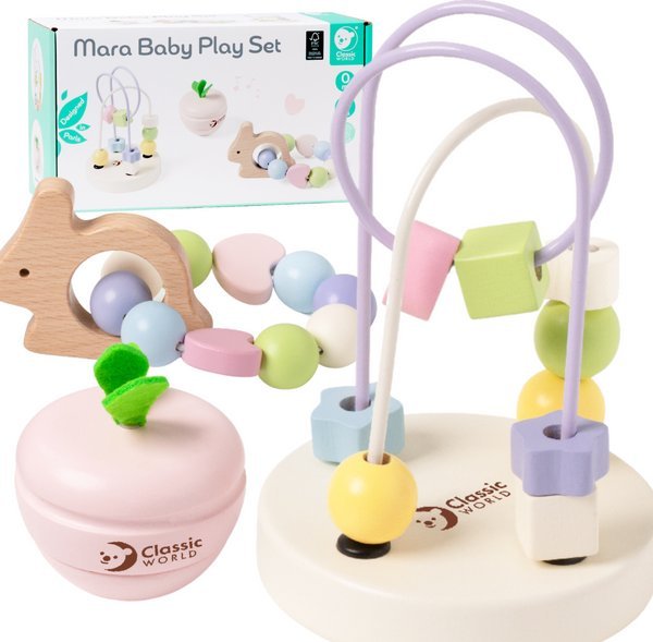 Classic World Pastelowy Zestaw Motoryczny dla Niemowląt Box Pierwsze Zabawki od Urodzenia