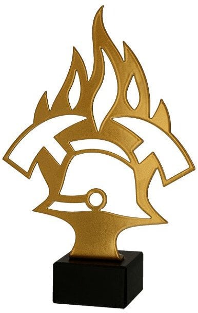 Victoria Sport Trofeum metalowe z marmurową podstawą - Strażactwo - insygnia