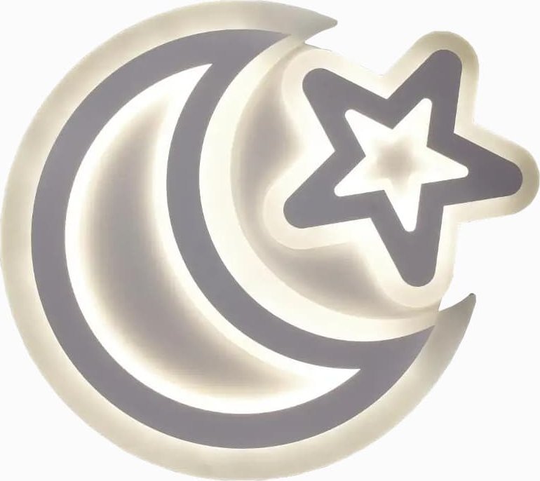 VEN Plafon LAMPA sufitowa VEN P-666/3 dziecięca OPRAWA dekoracyjna LED 74W gwiazda księżyc biały