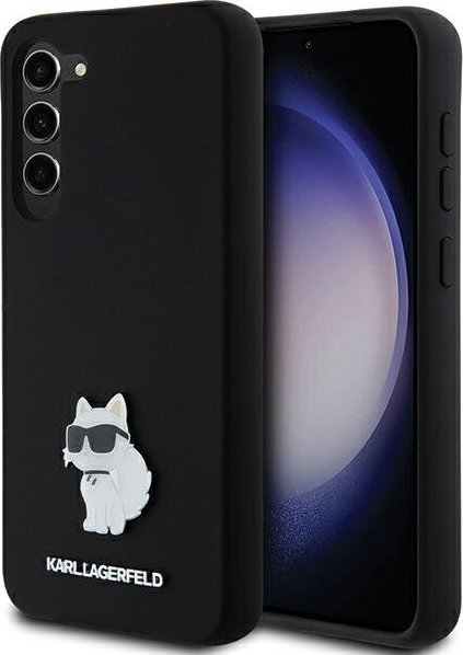 Karl Lagerfeld Etui Karl Lagerfeld KLHCS23MSMHCNPK Samsung Galaxy S23+ Plus hardcase Silicone Choupette Metal Pin czarny/black