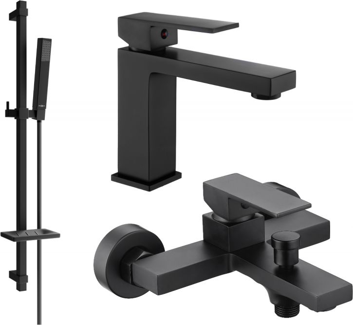 Mexen Mexen Uno DQ77 zestaw wannowy, czarny - 71403DQ77-70