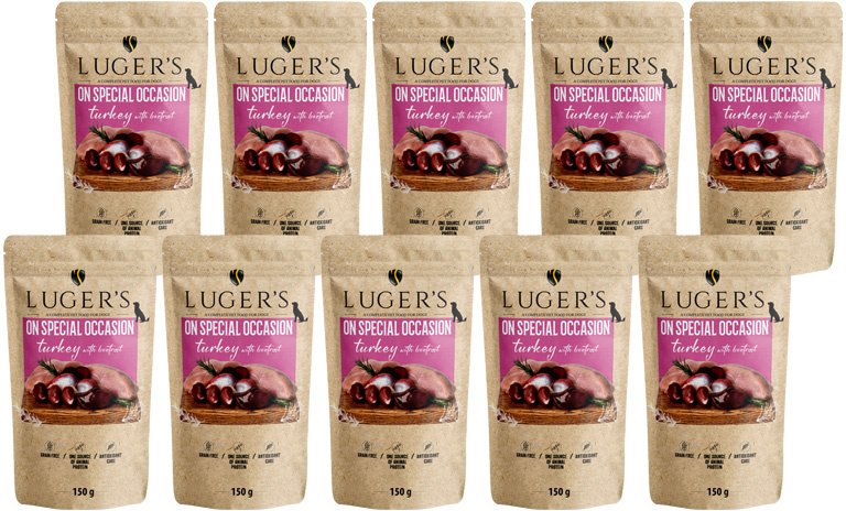 Lugers Karma mokra dla psa Luger's indyk z burakiem zestaw 10 x 150 g