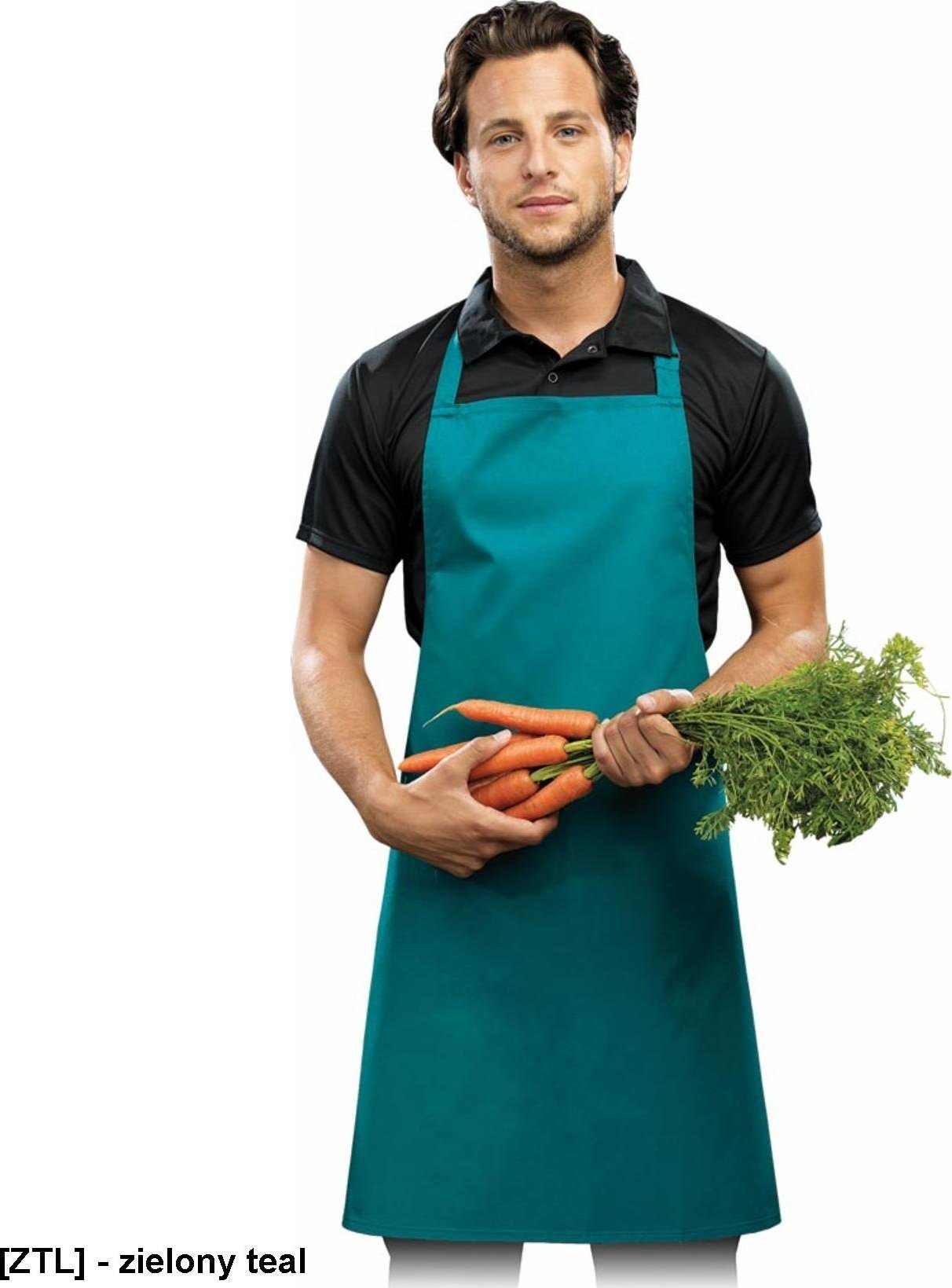 R.E.I.S. FPB-KL - fartuch z regulacą na szyi - zielony teal - 72x86 cm.