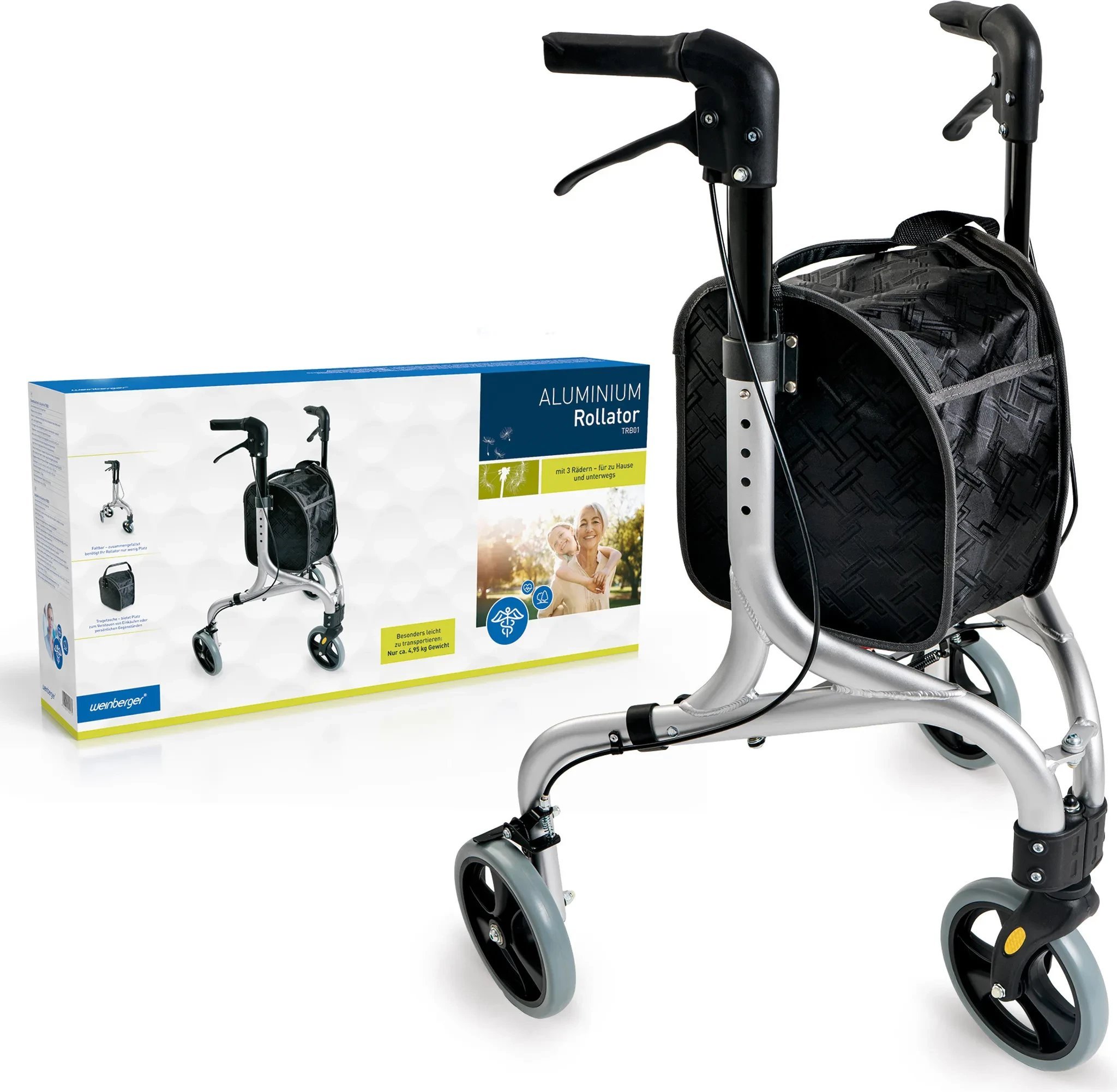 Weinberger Aluminium-Rollator mit 3 Rädern