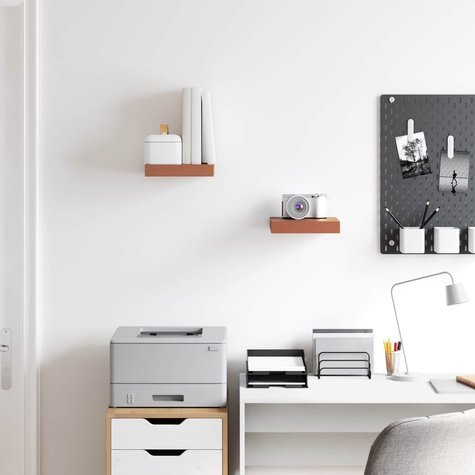 vidaXL Półki ścienne z przechowywaniem 2 pcs Czerwony 23 x 23,5 x 4 cm