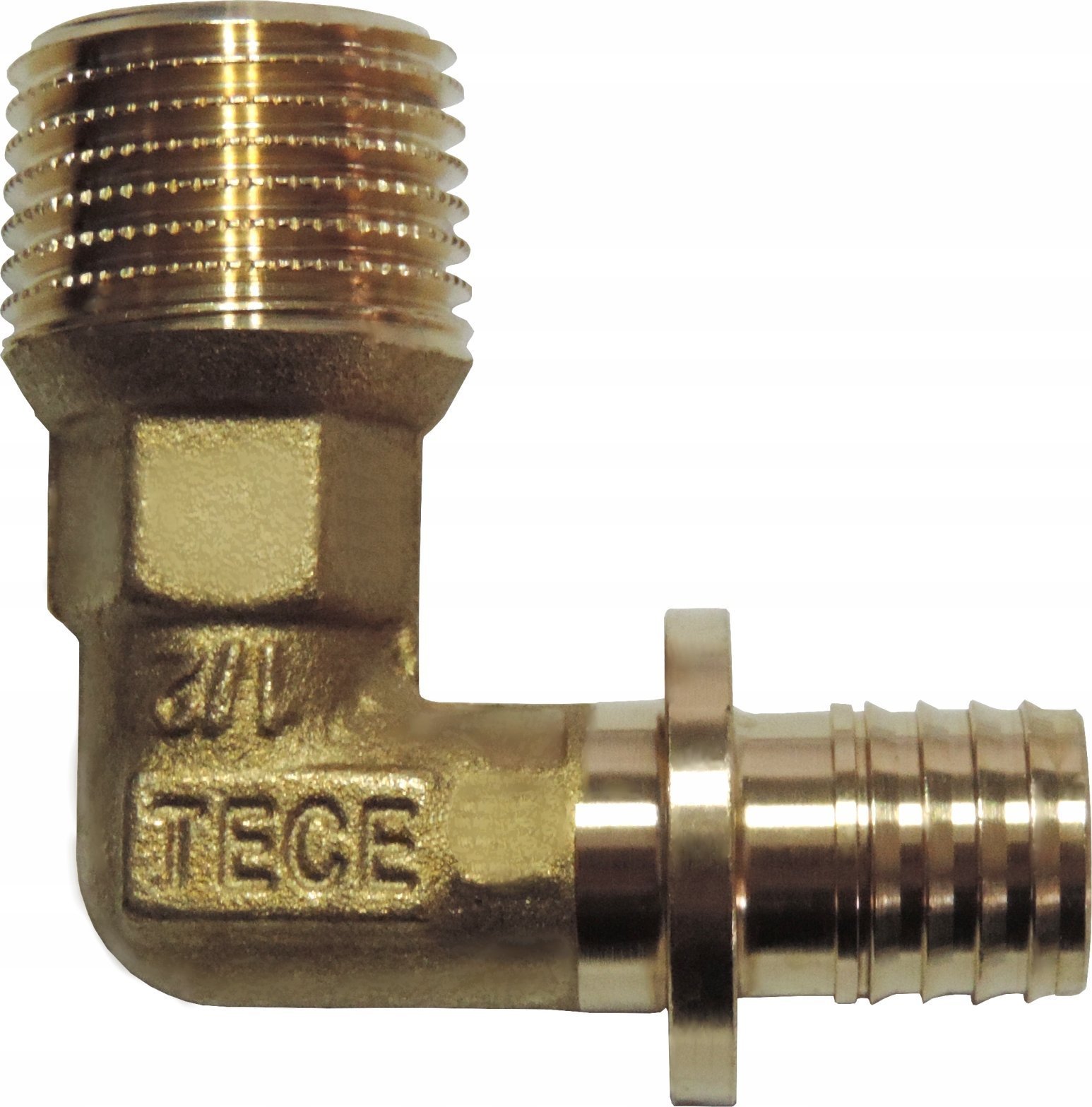 Tece Nypel przejściowy kątowy GZ 16x1/2" mosiądz - 707516