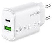 POWER ADAPTER USB/USB-C 25W/FAST MRMA112-2 MEDIARANGE MRMA112-2 (4260664878421)