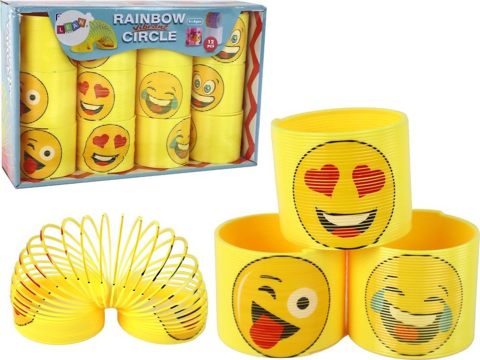 LeanToys Kultowa Sprężyna Żółta Sprężyna Emotikony Relaksacyjna 6CM