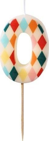Świeczka urodzinowa 0 romby 5,5cm