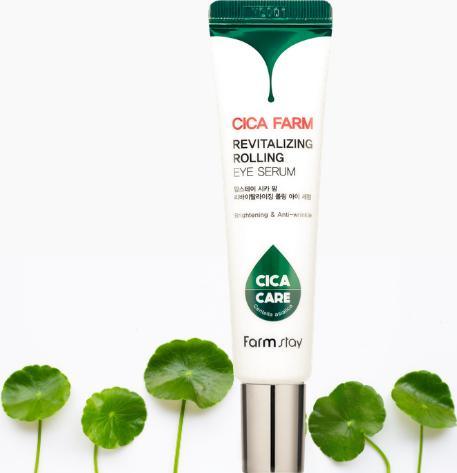 Farmstay Serum pod oczy FARMSTAY CICA z wąkrotką azjatycką, koreański roller rewitalizujący, 25 ml