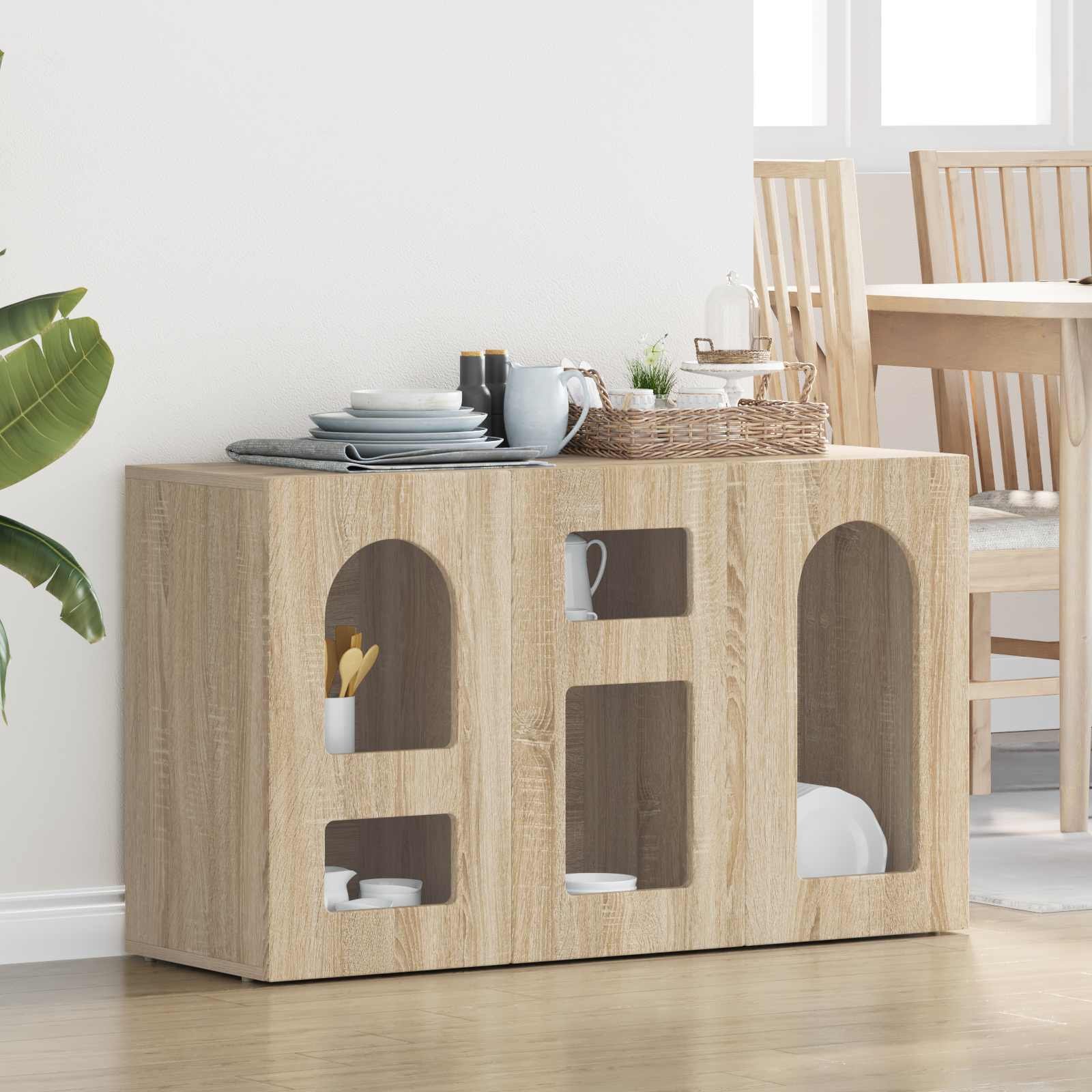 vidaXL Bufet Dąb Sonoma 100 x 35 x 59 cm Materiał z kompozytowego drewna