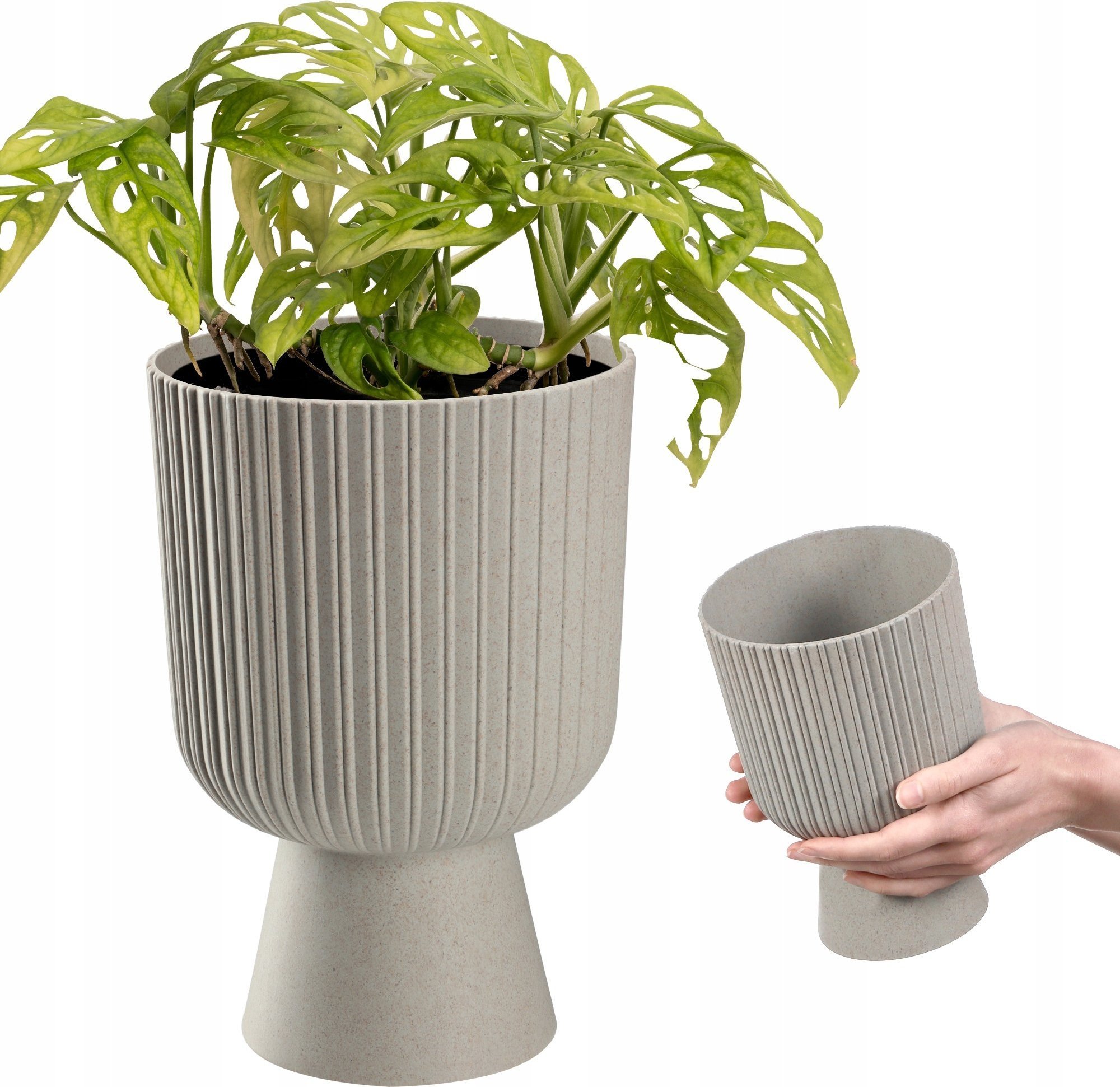 Kadax KADAX Doniczka Donica Osłonka Gazon 14cm Szara Eko