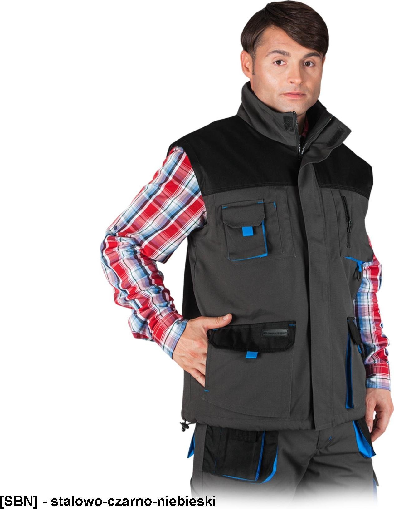 R.E.I.S. LH-FMNW-V - BEZRĘKAWNIK OCIEPLANY FORMEN - zielono-czarno-szary 3XL