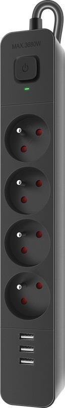 Listwa zasilająca Defender 4 gniazda 5 m czarna (99458)